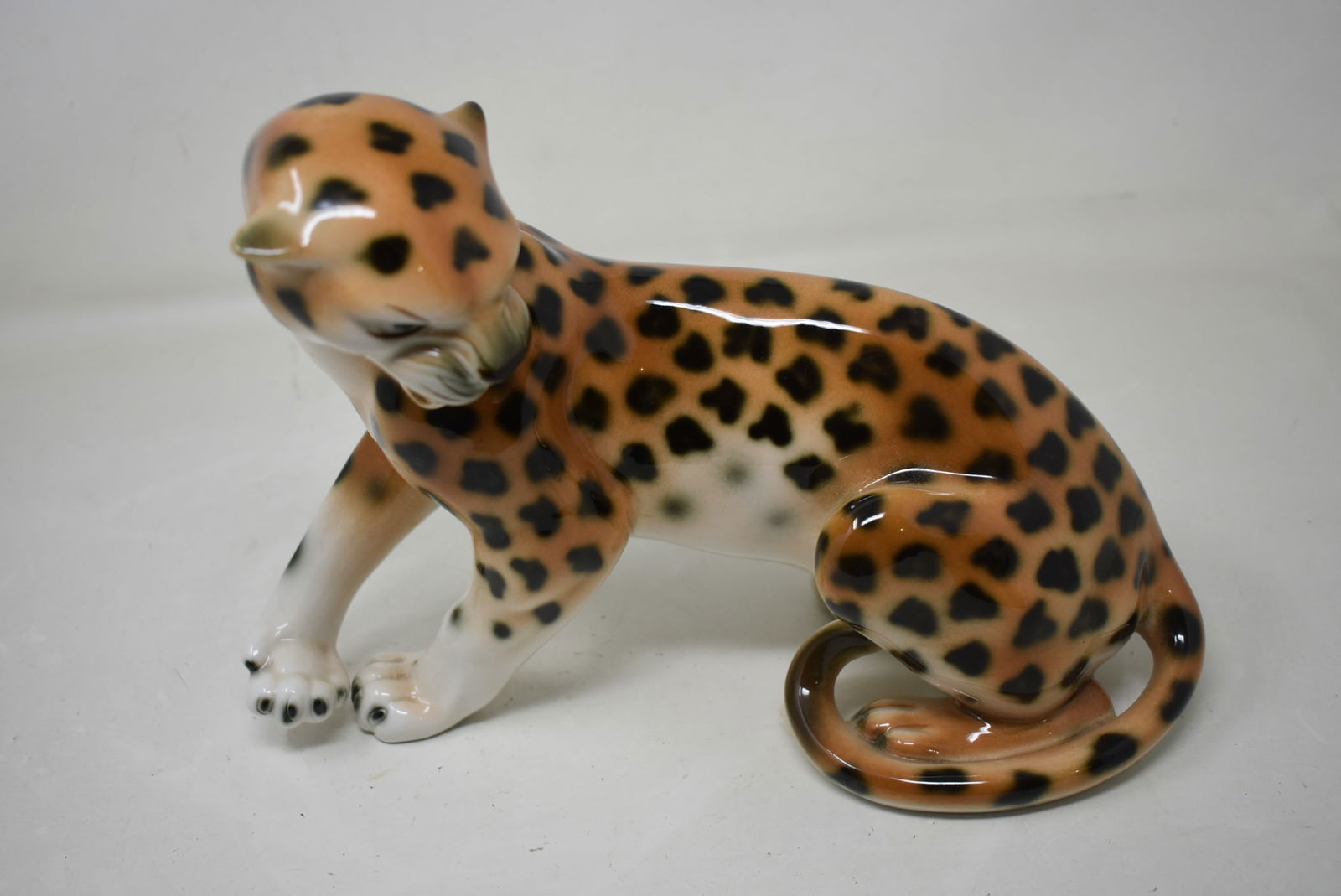 Royal Dux Porcelain 11" Leopard Figure - 4