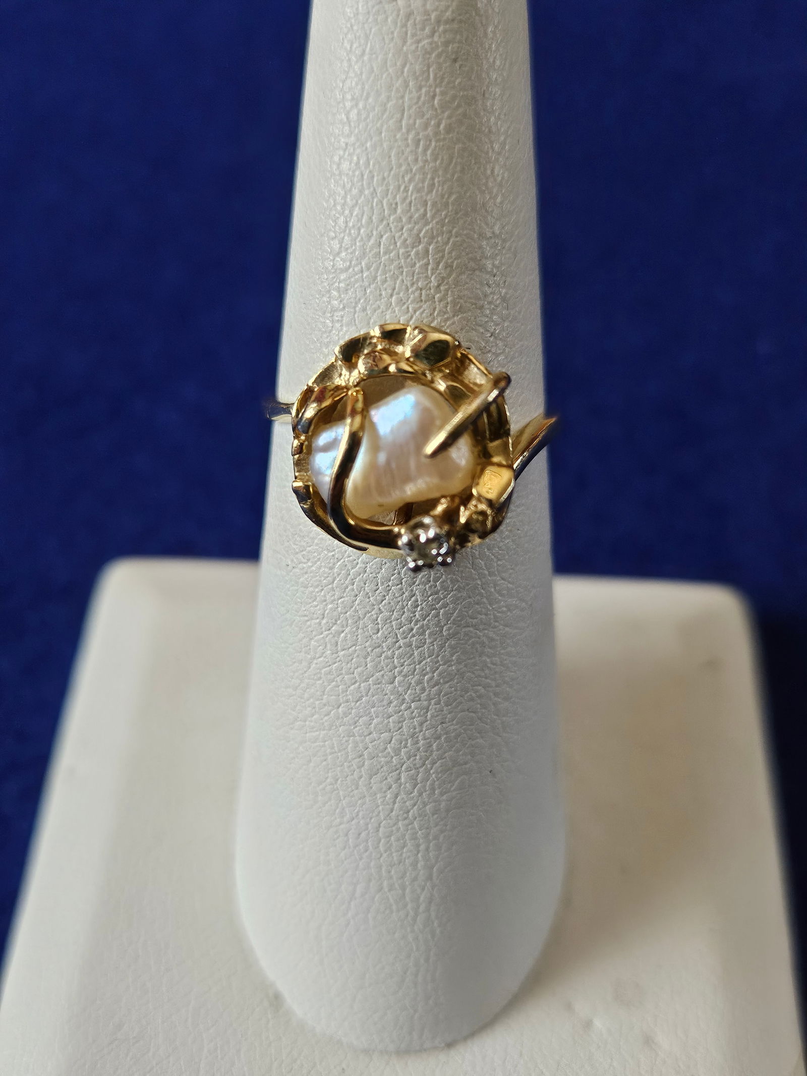 14k Gold and Baroque Pearl Ring (1 of 5)