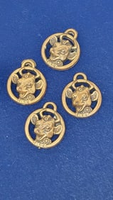 Lot of 4 Vintage Elsie the Cow Charms Pendants