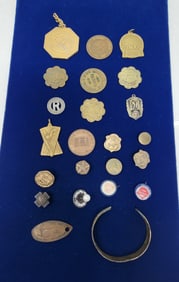 Lot of Vintage Medals, Pins, etc Includes World's Fair