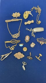 Lot of Vintage Jewelry Fobs, Tie Tacks, etc