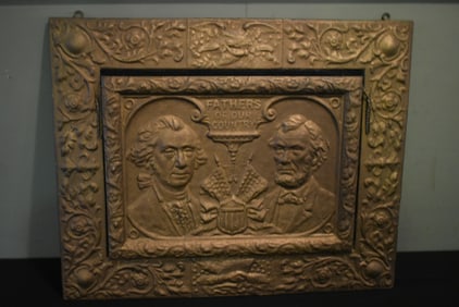 Vintage Abraham Lincoln & George Washington Wall Newspaper Holder