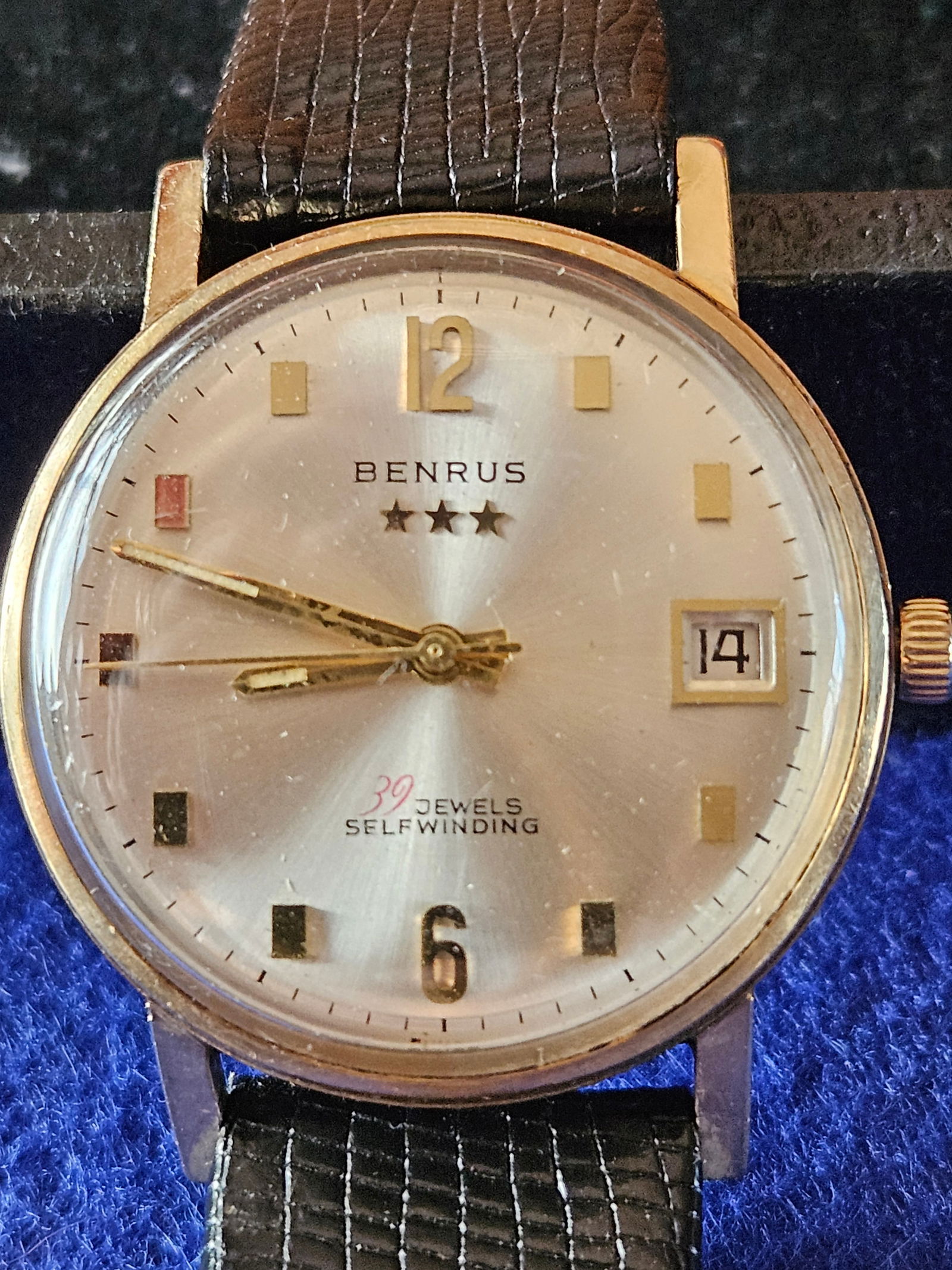 Vintage Men's 14k Gold Benrus 7001 Self-Winding Wristwatch 1960s (1 of 7)