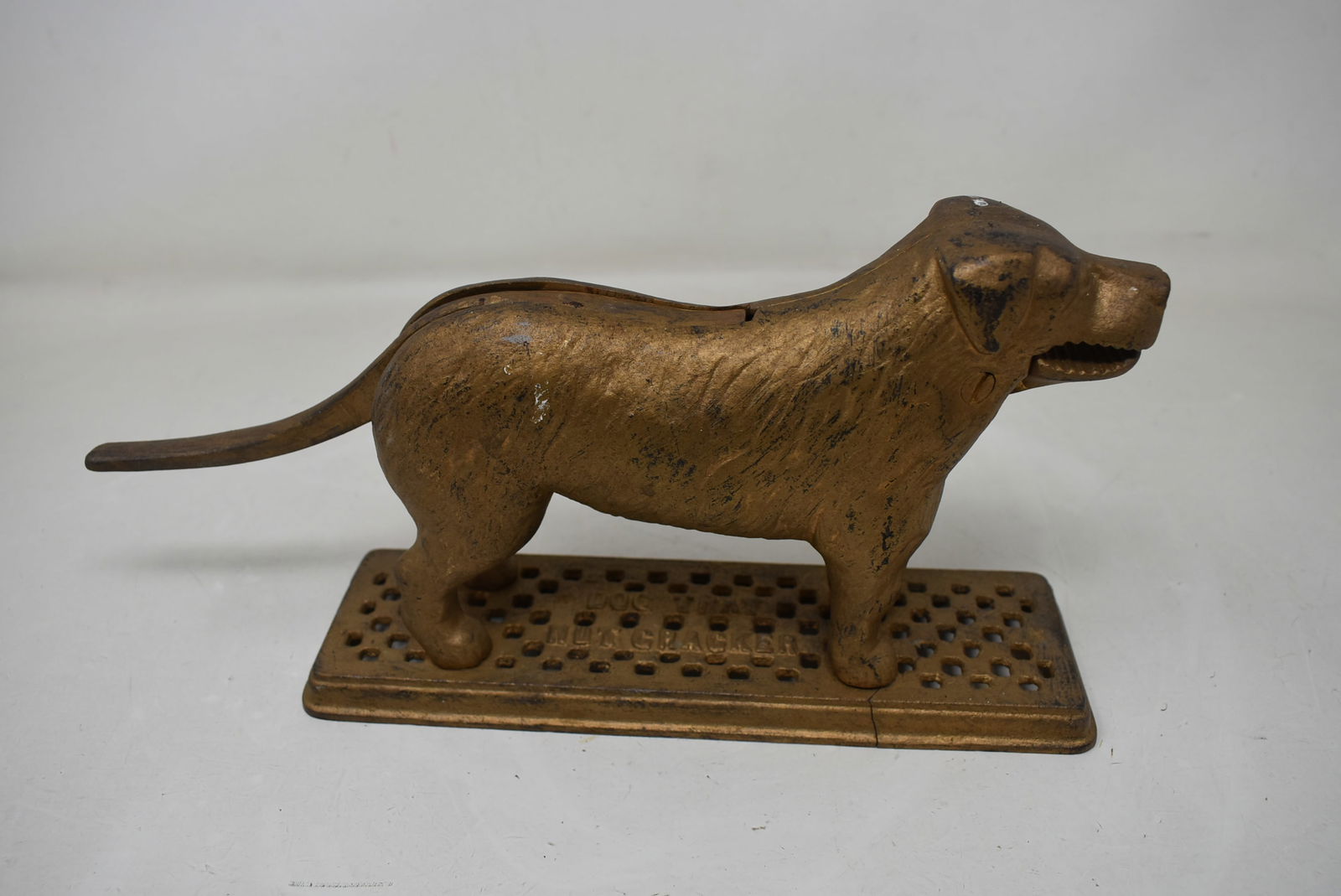 Metal Cast Dog Nutcracker Vintage: Vintage Metal Cast Dog Nutcracker, 12"