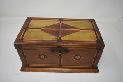Vintage Inlay Wood Trinket Box
