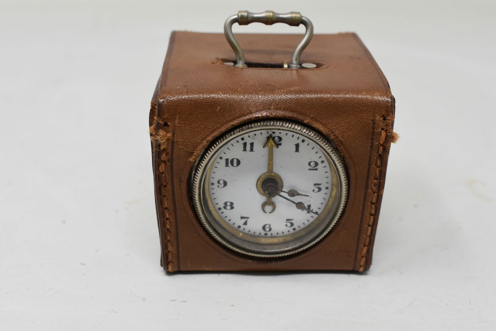 Vintage German Travel Alarm Clock in Original Leather Case (1 of 4)