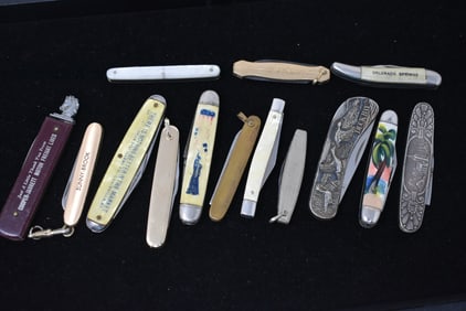 Lot of 14 Pocket Knives Advertising & Travel