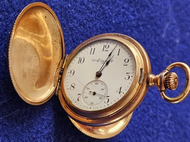14k Gold Elgin Pocket Watch Hunter Case Working