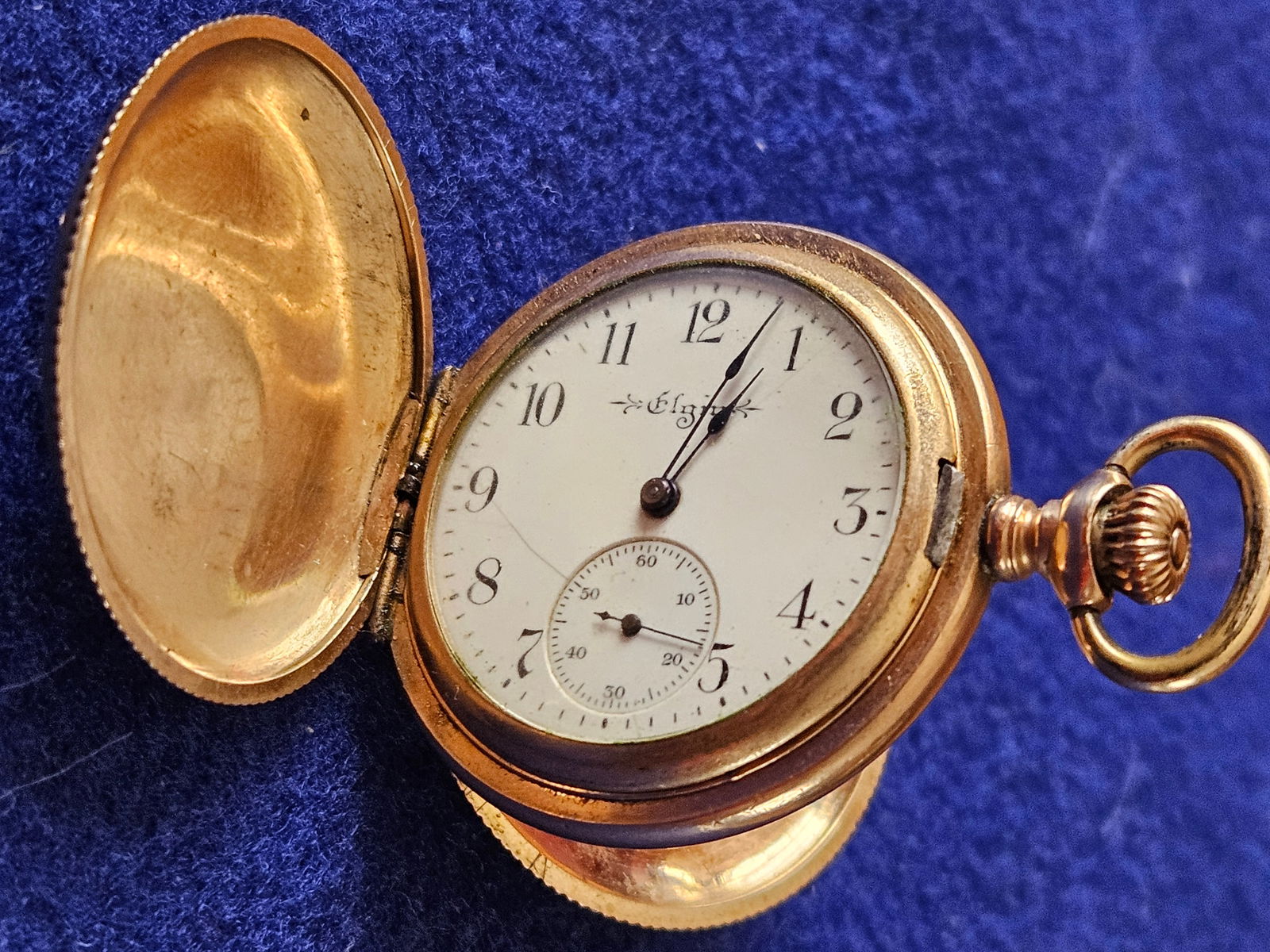 14k Gold Filled Elgin Pocket Watch Hunter Case Working (1 of 9)