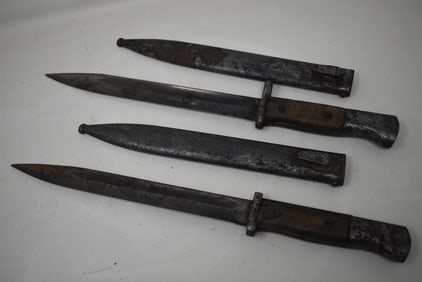 2 WWII Bayonets with Scabbards
