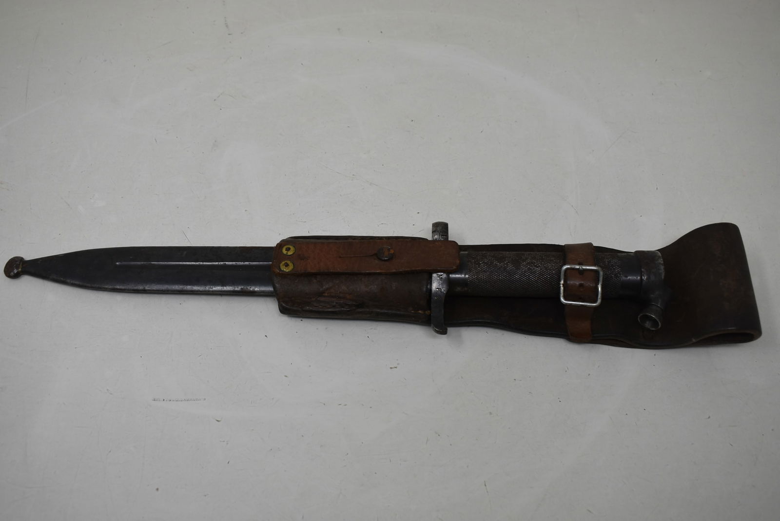 WWII Swedish Bayonet in Scabbard: WWII Swedish Bayonet in Scabbard.