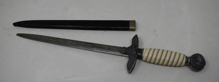 German WWII Luftwaffe Dagger with Leather Scabbard