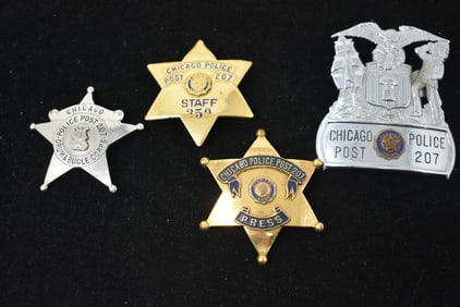 Lot of 4 Chicago Police Badges
