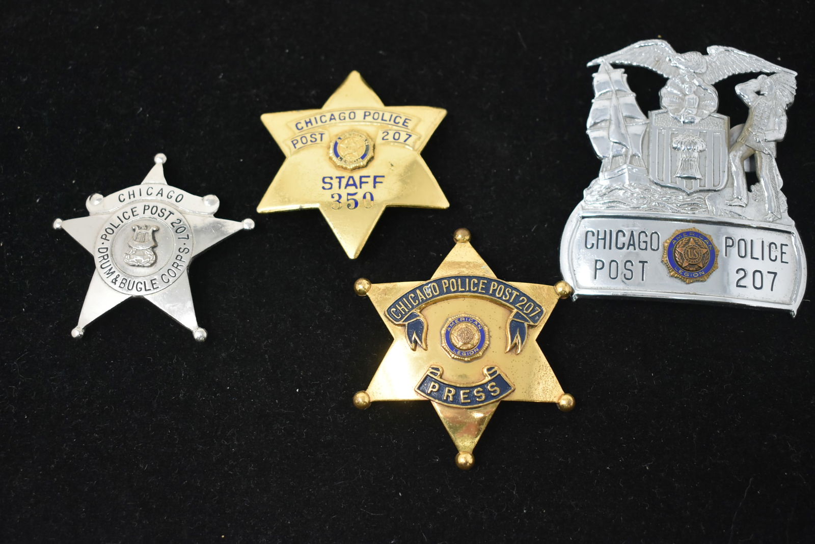 Lot of 4 Chicago Police Badges (1 of 5)