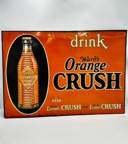 Early (circa 1920's) Drink Wards Orange Crush Tin Sign