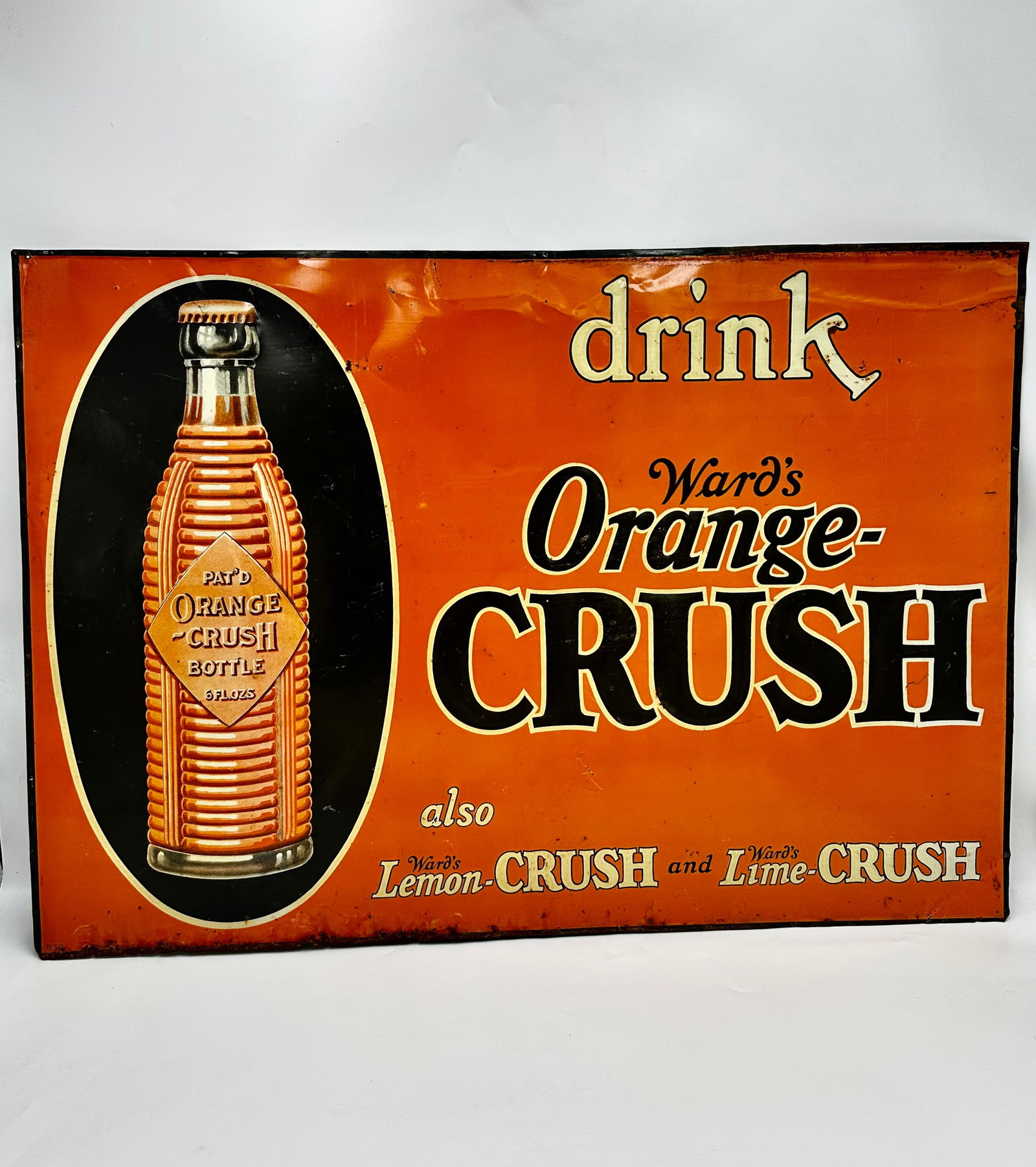 Early (circa 1920's) Drink Wards Orange Crush Tin Sign (1 of 13)