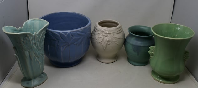 Lot of 5 Pieces McCoy and Weller Pottery