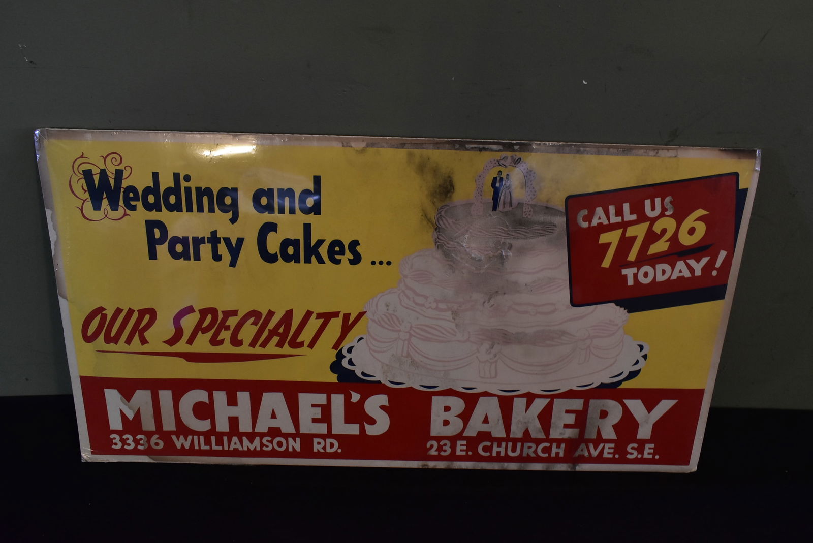 Vintage "Michael's Bakery" Advertisement Sign (1 of 2)