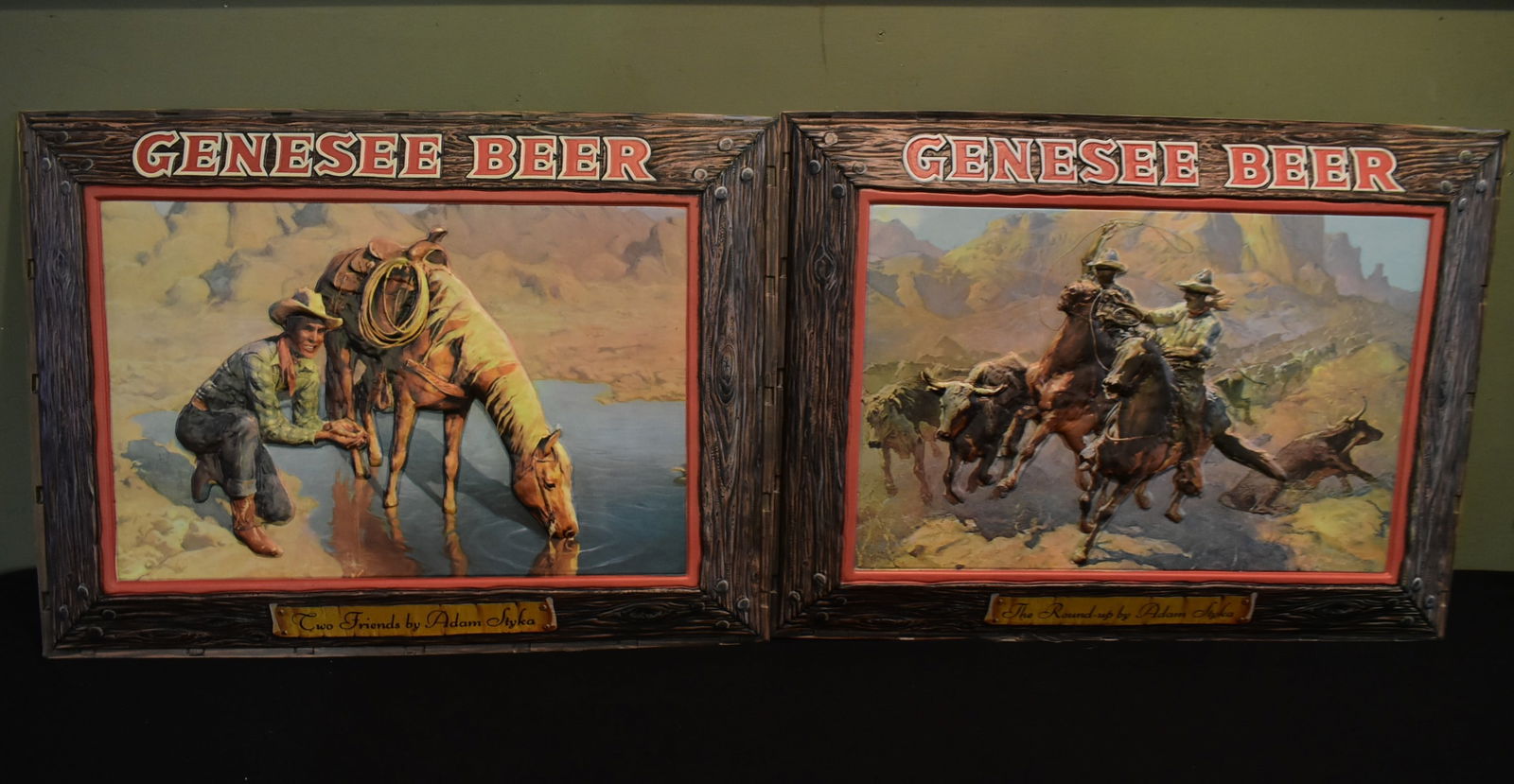 2 Vintage Genesee Beer Sign Inserts Adam Styker NEW OLD STOCK (1 of 4)
