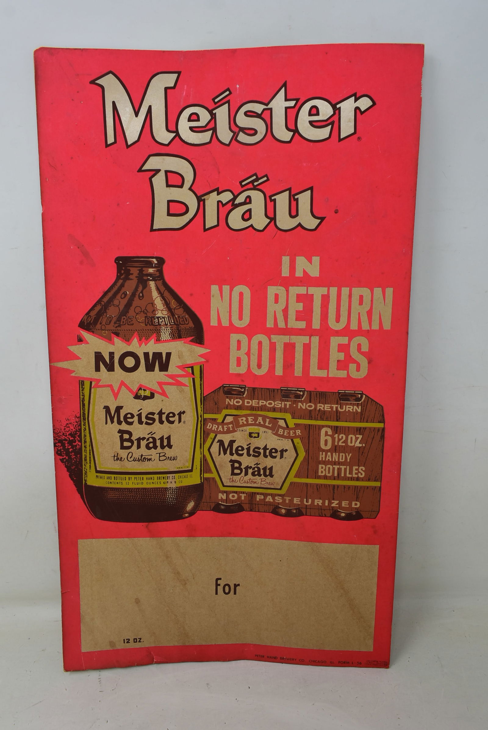 Vintage Meister Brau Counter Card Sign Peter Hand (1 of 3)