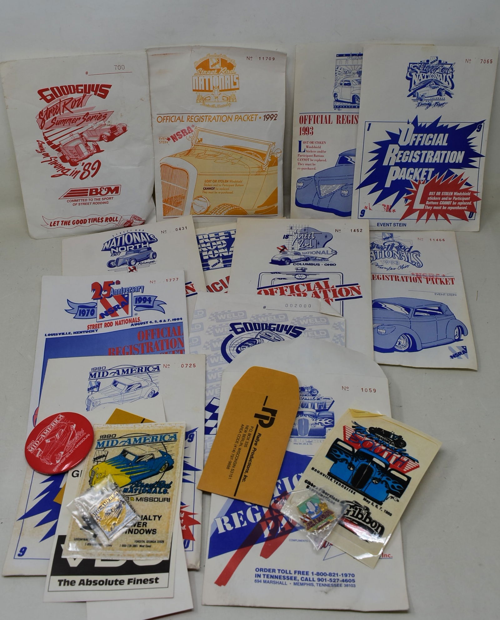 Lot of 12 Vintage Street Rod Nationals Registration Kits (1 of 4)