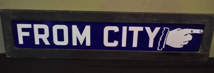 "From City" Vintage Porcelain Subway Sign