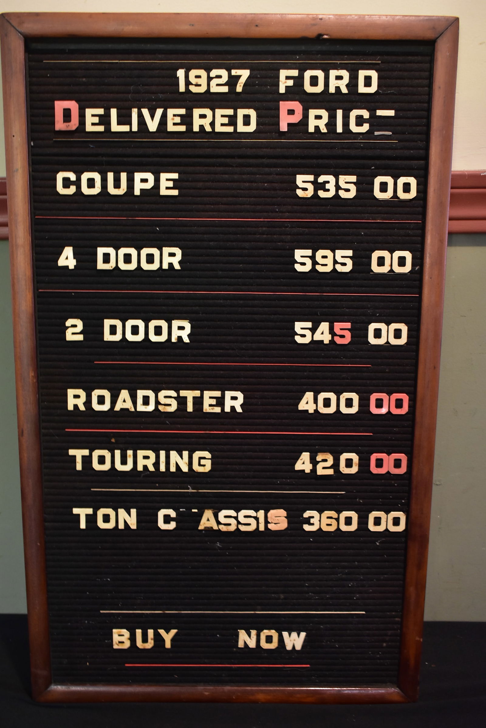 Original Ford Motor Company Dealership Sales Price Board (1 of 5)