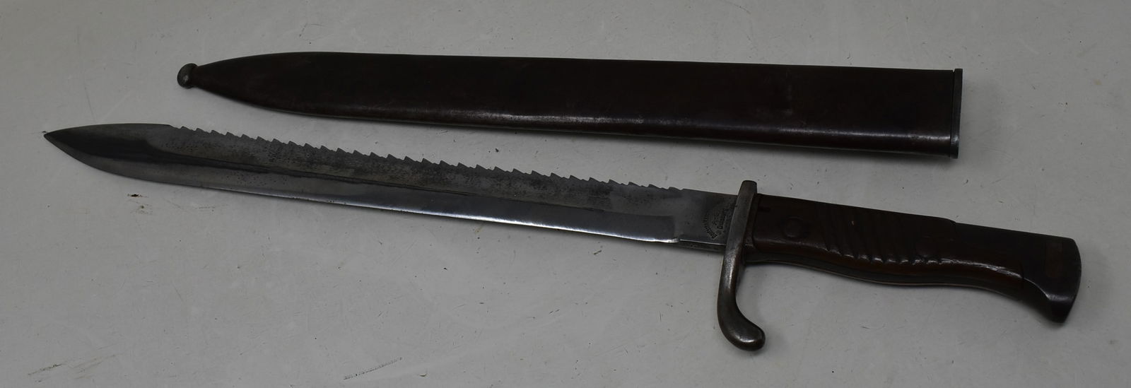 WWI German Sawback Butcher Bayonet with Scabbard (1 of 5)