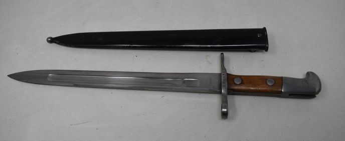 WWI Swiss Waffenfabrik Neuhausen Bayonet with Scabbard