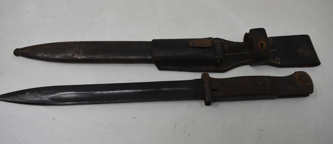 German WWII K98 Bayonet with Scabbard and Frog