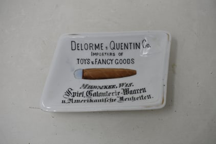 Antique Advertising Ashtray Porcelain Cigar Tray