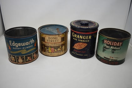 Lot of 4 Old Tobacco Tins