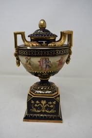 Gorgeous Austrian Royal Vienna Hand Painted Porcelain Urn Vase