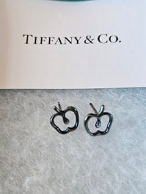 Tiffany & Co Elsa Peretti Sterling Silver Apple Earrings