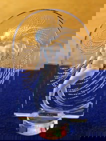 Lalique France Frosted Crystal Naiade Nude Mermaid Water Dancer