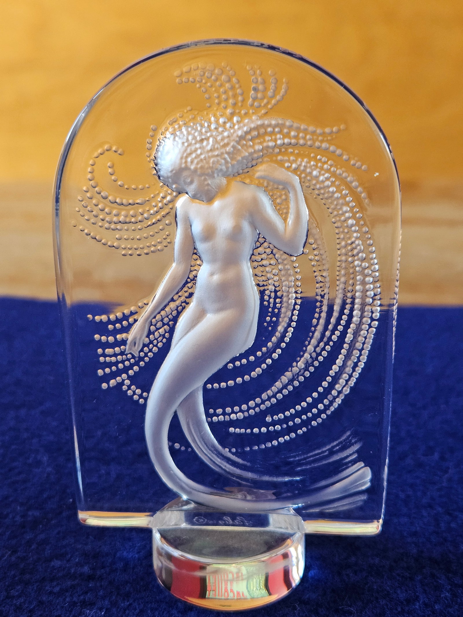 Lalique France Frosted Crystal Naiade Nude Mermaid Water Dancer: Lalique France Frosted Crystal Naiade Nude Mermaid Water Dancer. It measures 4" tall. In excellent condition.