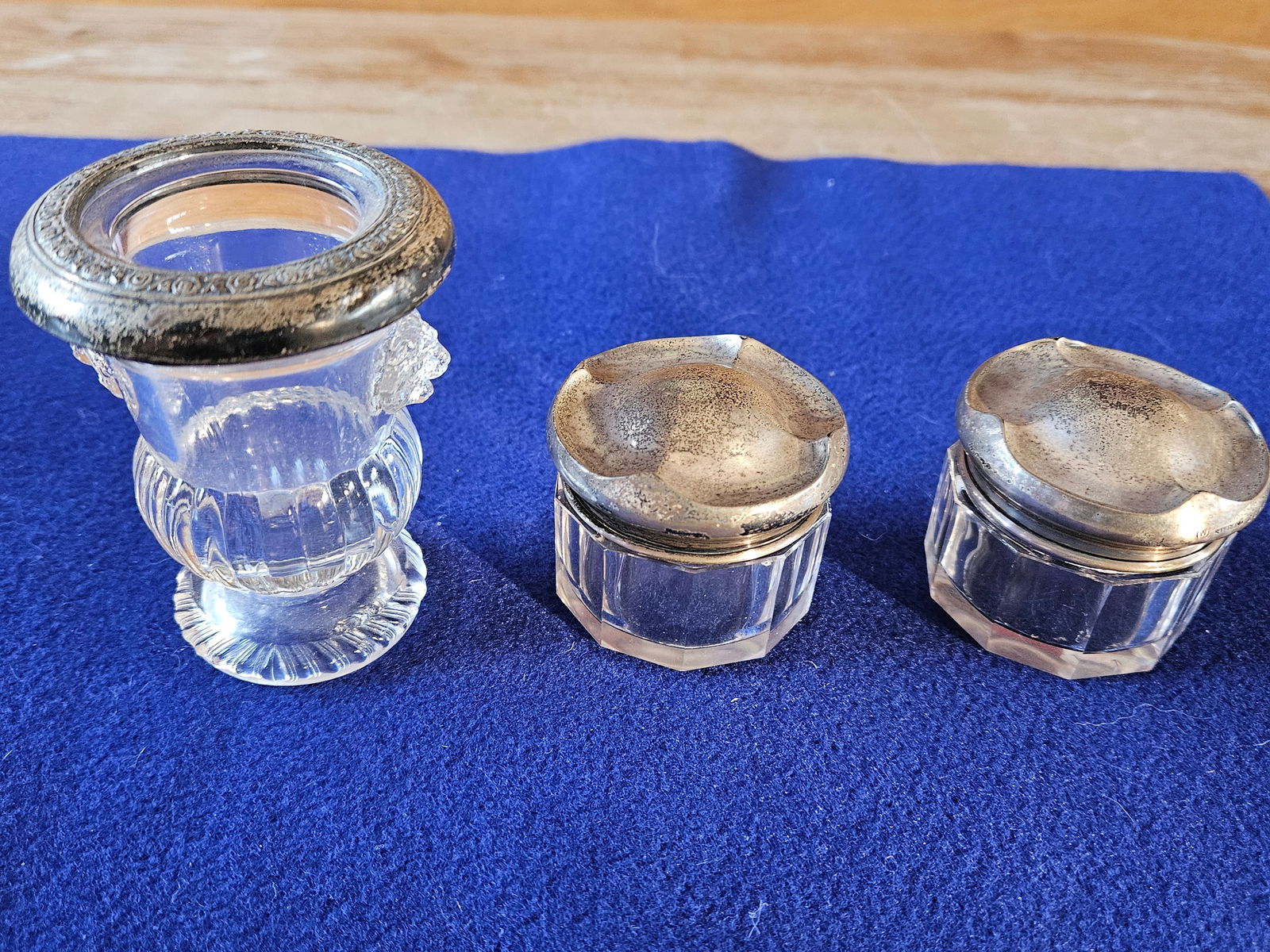 Vintage Dresser Jars with Sterling Lids (1 of 5)