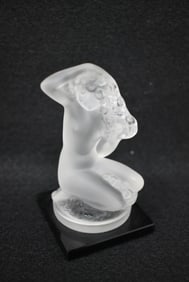 Lalique France Crystal Nude Figure "Floreal" Signed