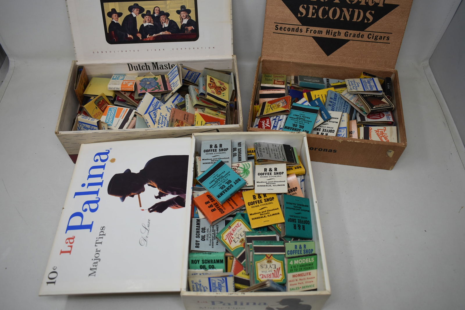 3 Cigar Boxes Filled with Vintage Matchbooks (1 of 4)