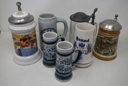 Group of 7 Beer Steins