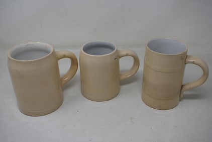 Group of 3 Non-Decorated Mettlach 3/10 Liter
