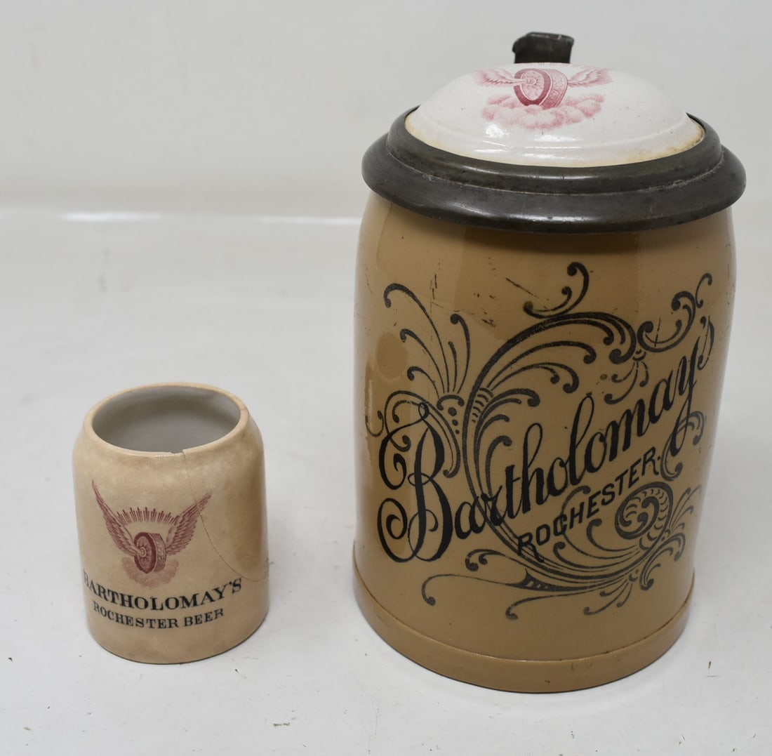 Pair of Mettlach Bartholomay's Beer Steins (1 of 14)