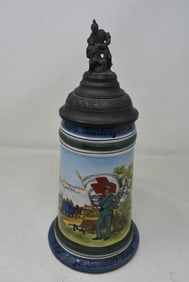 1/2 Liter Regimental Red Cross Reproduction Porcelain Beer Stein