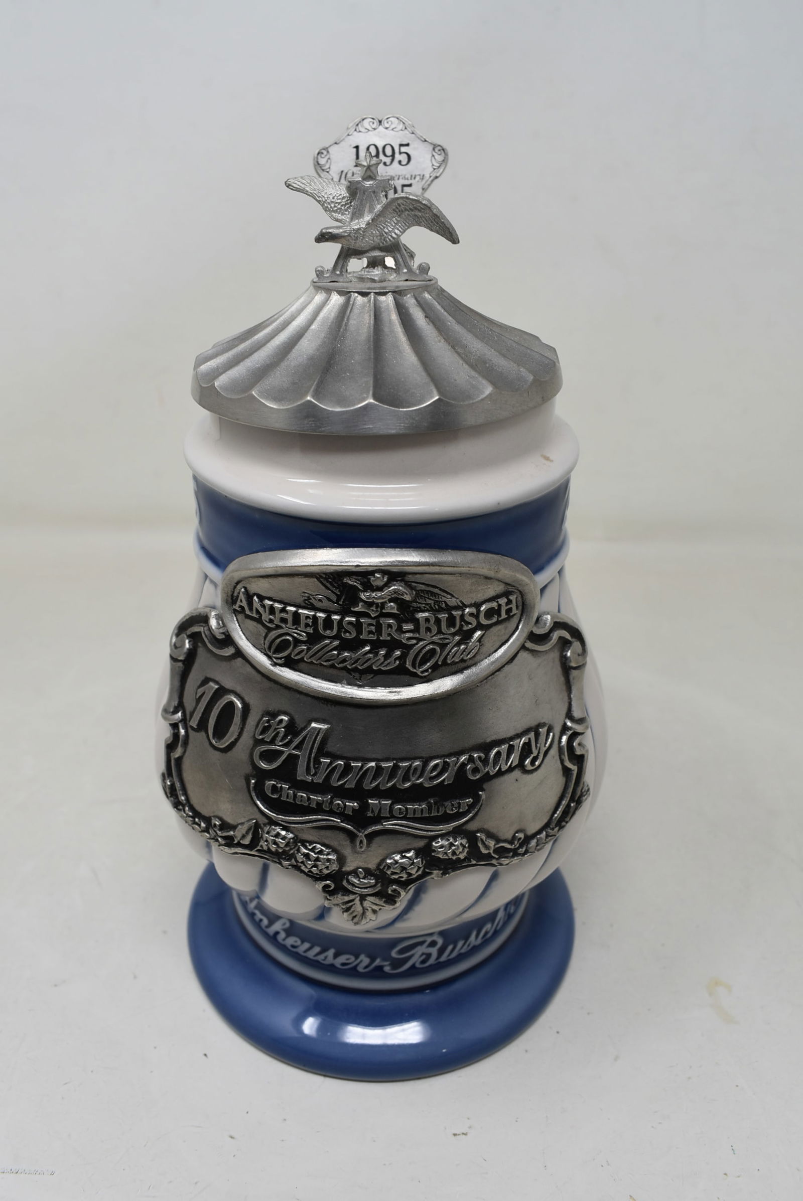 Budweiser Anheuser Busch Collector's Club 10th Anniversary Charter Member Beer Stein (1 of 7)