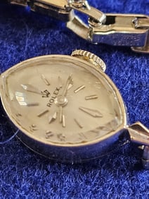 Vintage Ladies Rolex 14k White Gold Cocktail Watch