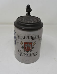 Schwabingerbrau Munchen Brewery Beer Stein 1/2 Liter