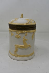 Bisque 1/4 Liter Beer Stein with Deer