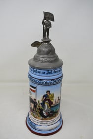1/2 Liter German Regimental Porcelain Beer Stein 1903-06 Navial