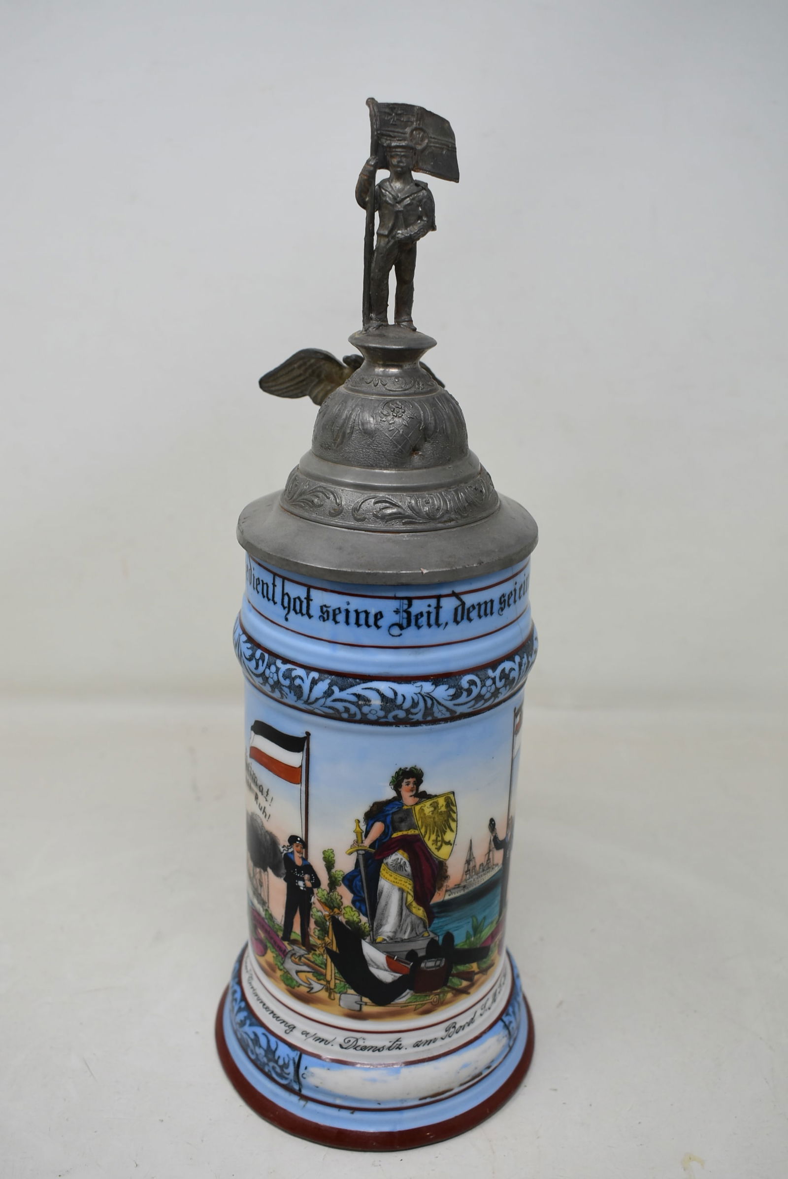 1/2 Liter German Regimental Porcelain Beer Stein 1903-06 Navial (1 of 8)