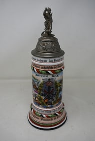 1/2 Liter German Regimental Porcelain Beer Stein 1903-05 Naval